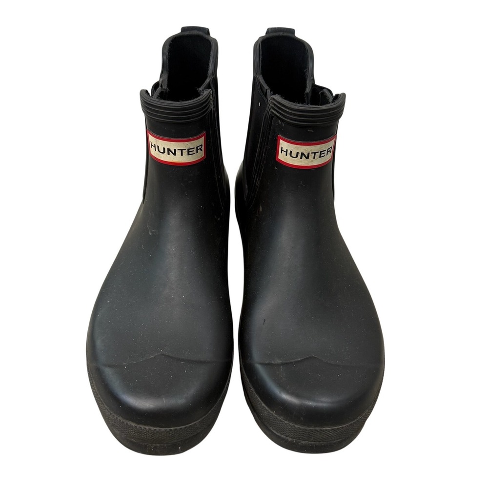 Hunter Original Chelsea Rain Boots Womens 9 Black Rubber Waterproof WFS2078RMA - Picture 2 of 8